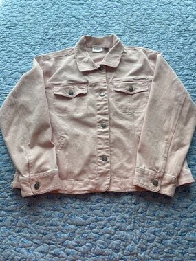 Chico's Blush Pink Denim Trucker Jacket